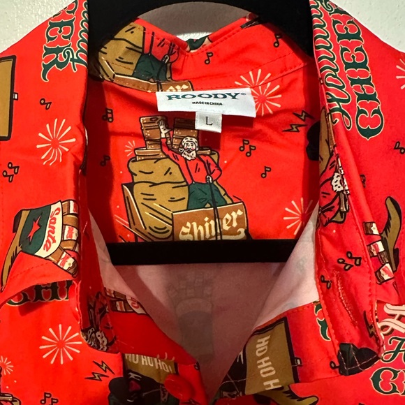 Shiner Bock Beer Holiday Cheer Button down shirt - Picture 3 of 4